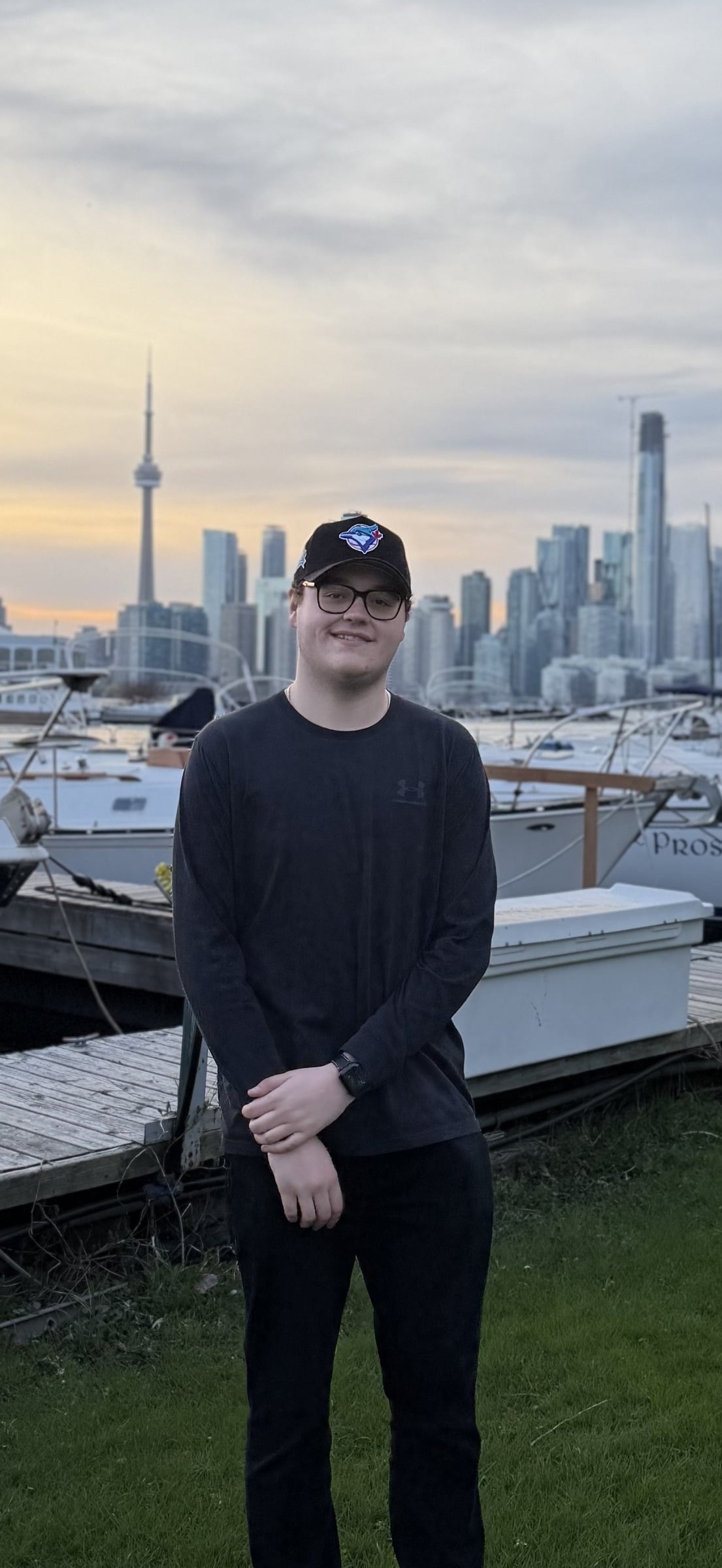 True North HD founder Hayden James with the Toronto skyline