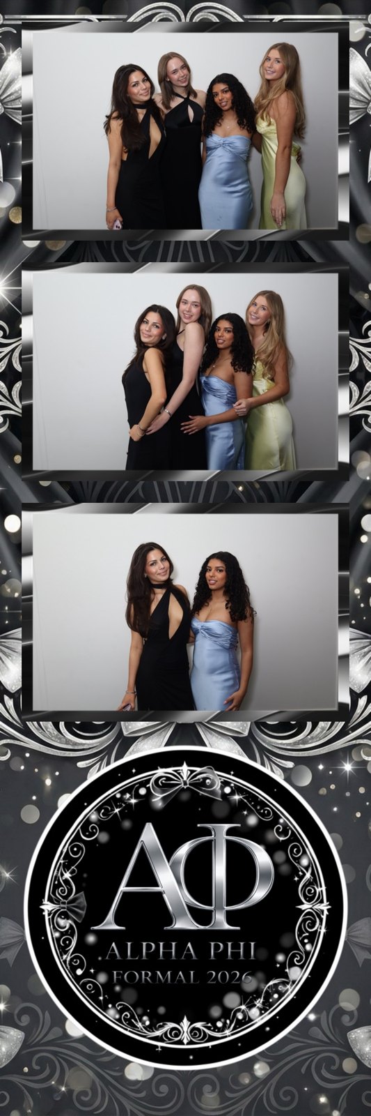 Black custom photo strip with three guest photos
