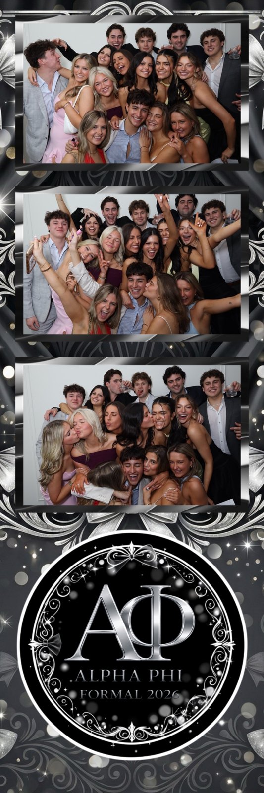 Custom black photo strip filled with group photos