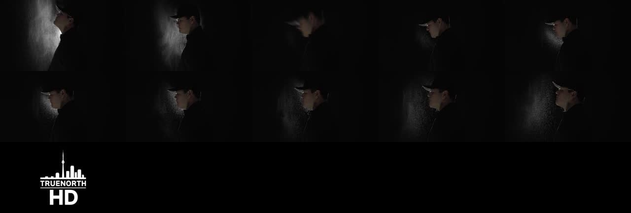 Low-light portrait contact sheet from a social content shoot